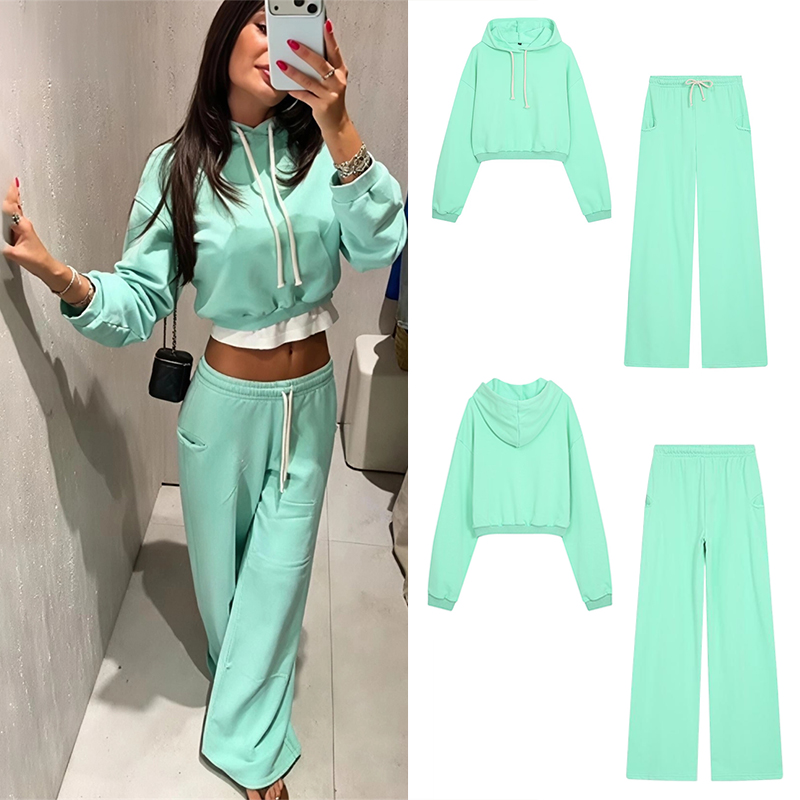 Women'S Fashion Middle Ages - Guobioziy Dames Fluorescerende Crop Sweatshirt Set