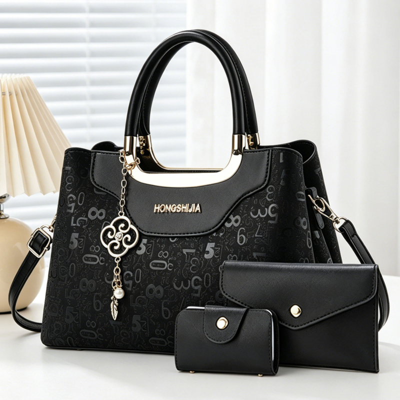 Women Fashion Handbags - 3-delige modieuze dameshandtasset, lichte luxe crossbodytas