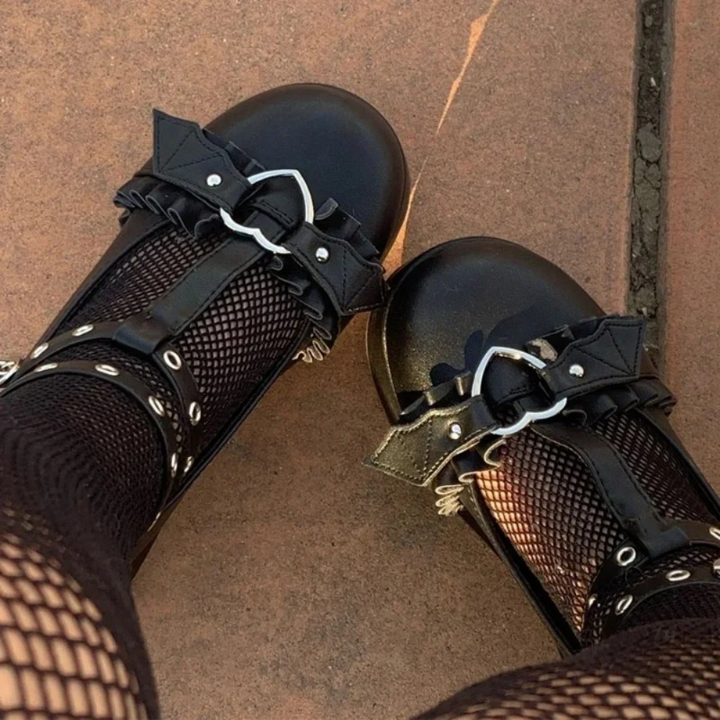 Women'S Fashion Shoes - Nieuwe Zoete Hart Gesp Wiggen Mary