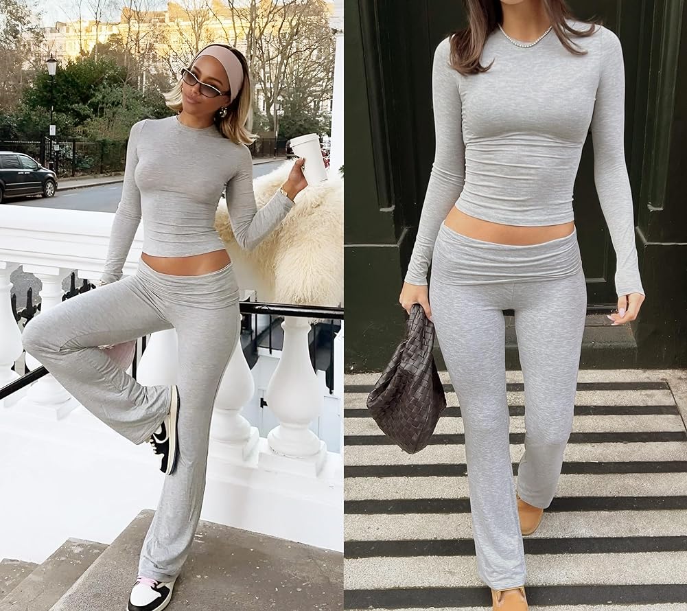 Wide Leg Palazzo Pants - Casual training tweedelige outfits met lange