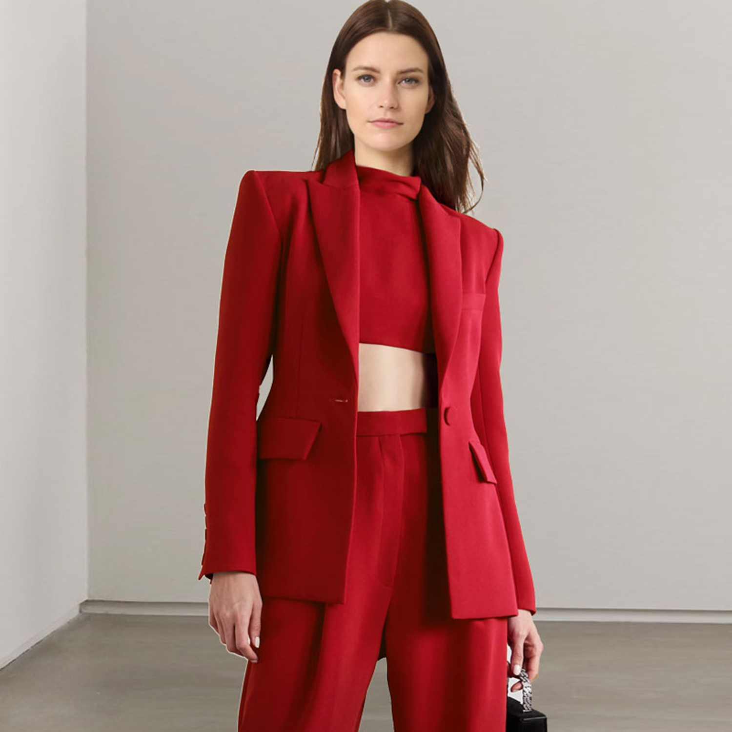 Women'S Fashion Jackets - Allingentle rode revers dames 2-delige set