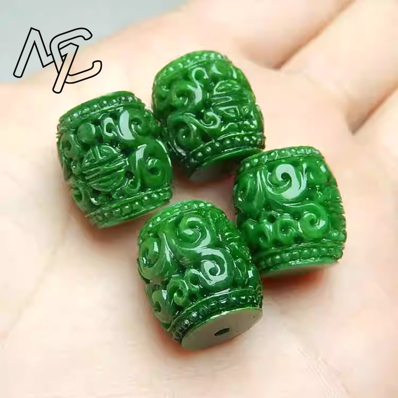 Women'S Fashion - 5pc Natuurlijke Groene Jade Carving Kralen