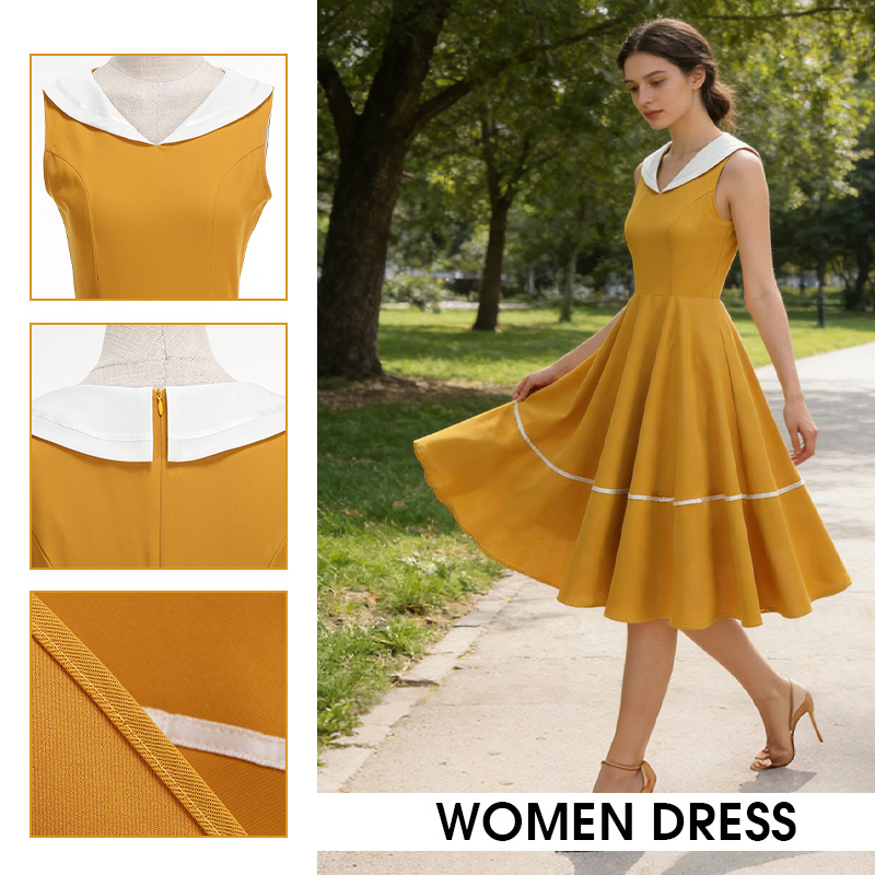 Women'S Fashion In The 50S - Retro Marine Stijl Jurk Zomer NIEUW