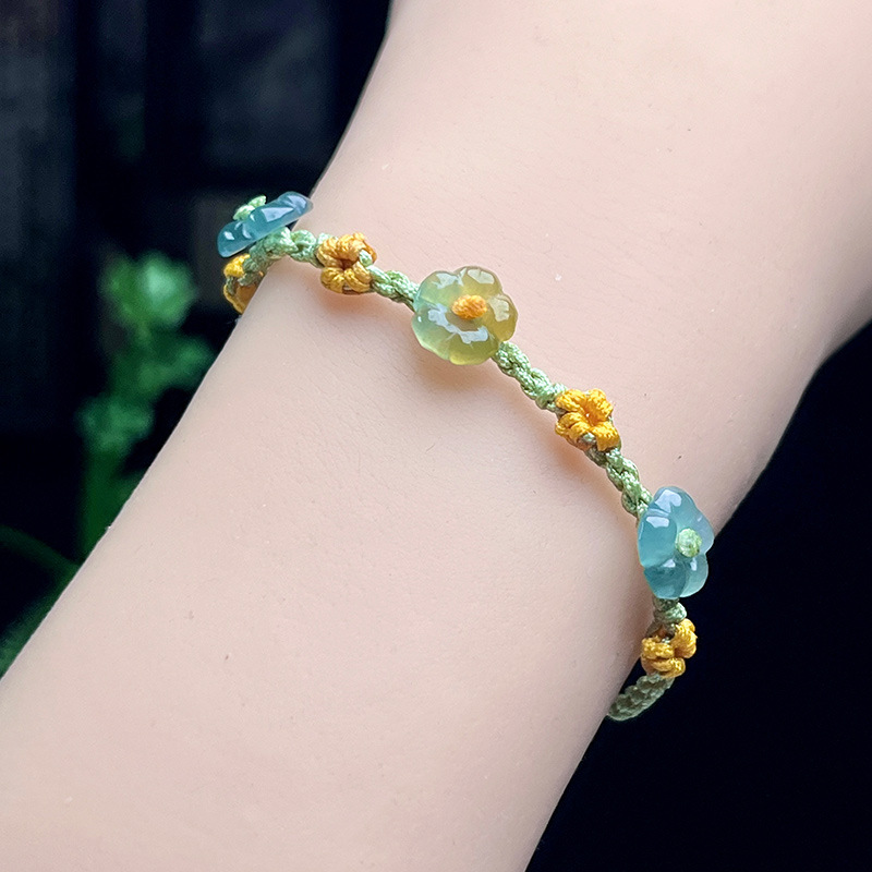 Women'S Fashion - Myanmar Jadeïet Bloem Armband Echte Sieraden