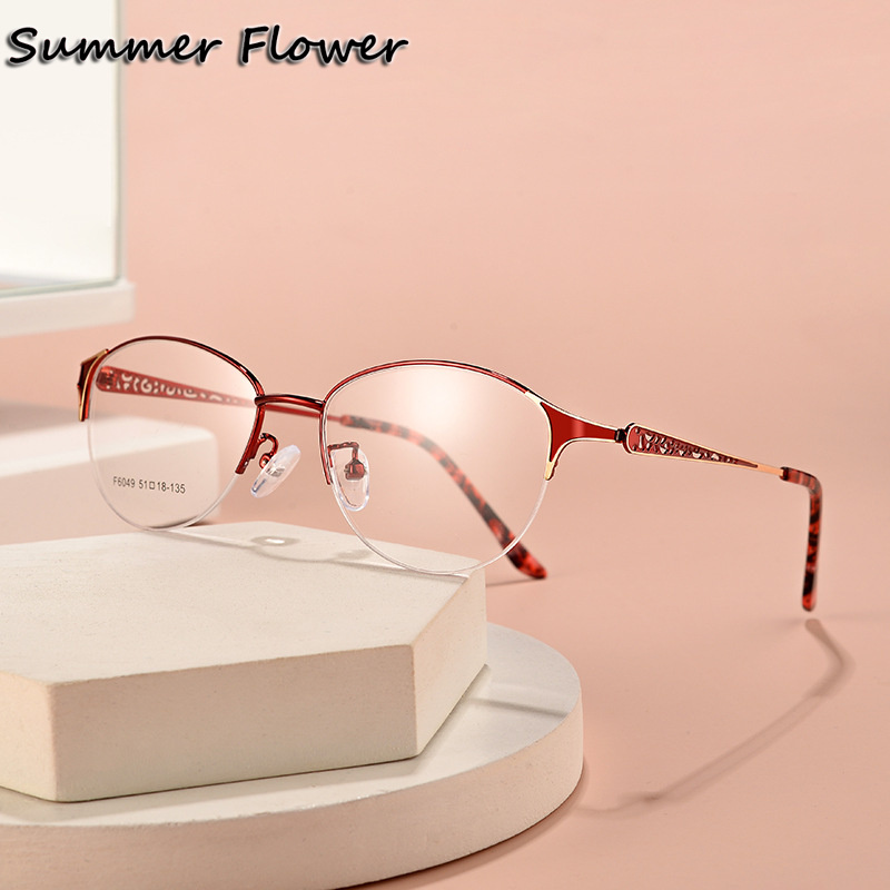 Women'S Fashion Glasses With Clear Lenses - Vrouwen Ovale Bril Legering Optisch Frame