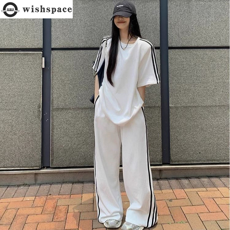Wide Leg Palazzo Pants - Lente/Zomer Losse Casual Set Dames Met