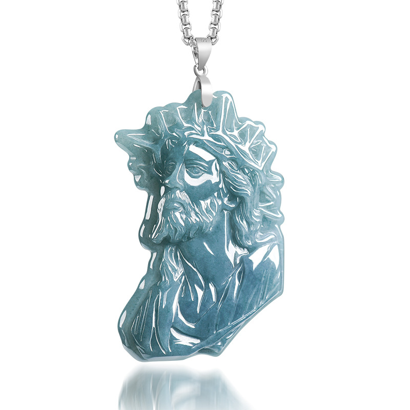Women Fashion Necklace - Myanmar Jadeiet Priester Hanger Ketting Luxe