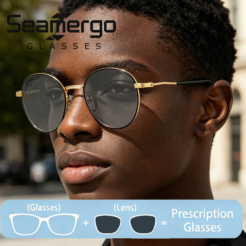 Women'S Fashion Glasses With Clear Lenses - SEAMERGO Ronde Frame Op Maat Gemaakte