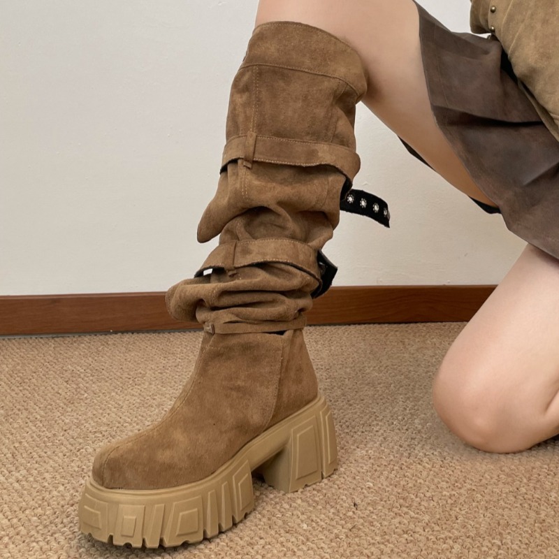 2026 Mode Punk Stijl Gespsluit - Women'S Fashion Knee High Boots recensie en prijs