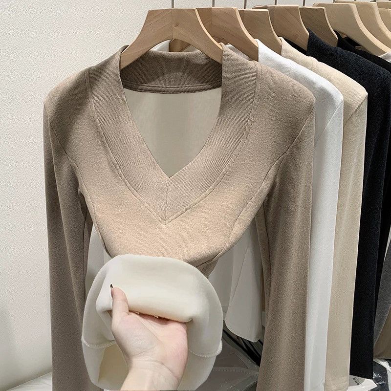 Plus Size Dames V-hals Fleece  - Women Top Fashion recensie en prijs