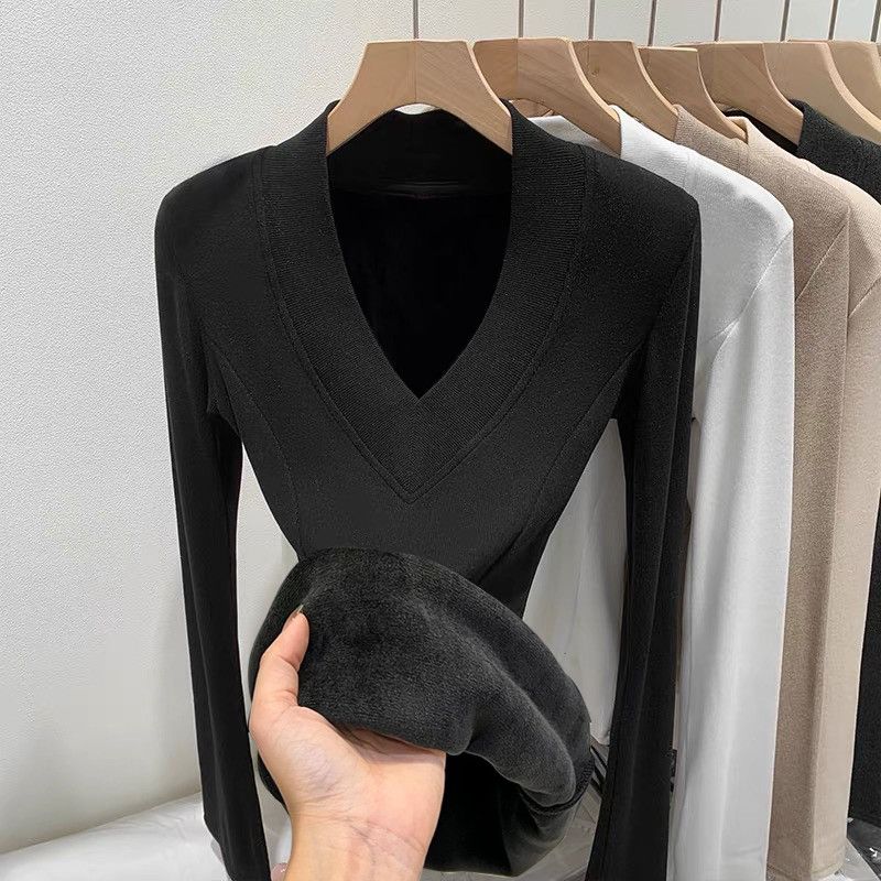 Plus Size Dames V-hals Fleece  - Women Top Fashion recensie en prijs