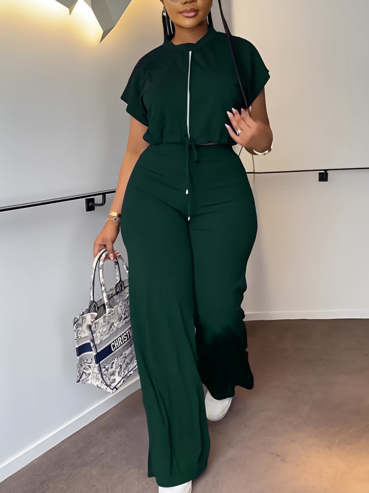 Vrouwen Casual Ronde Hals Trek - Wide Leg Palazzo Pants recensie en prijs