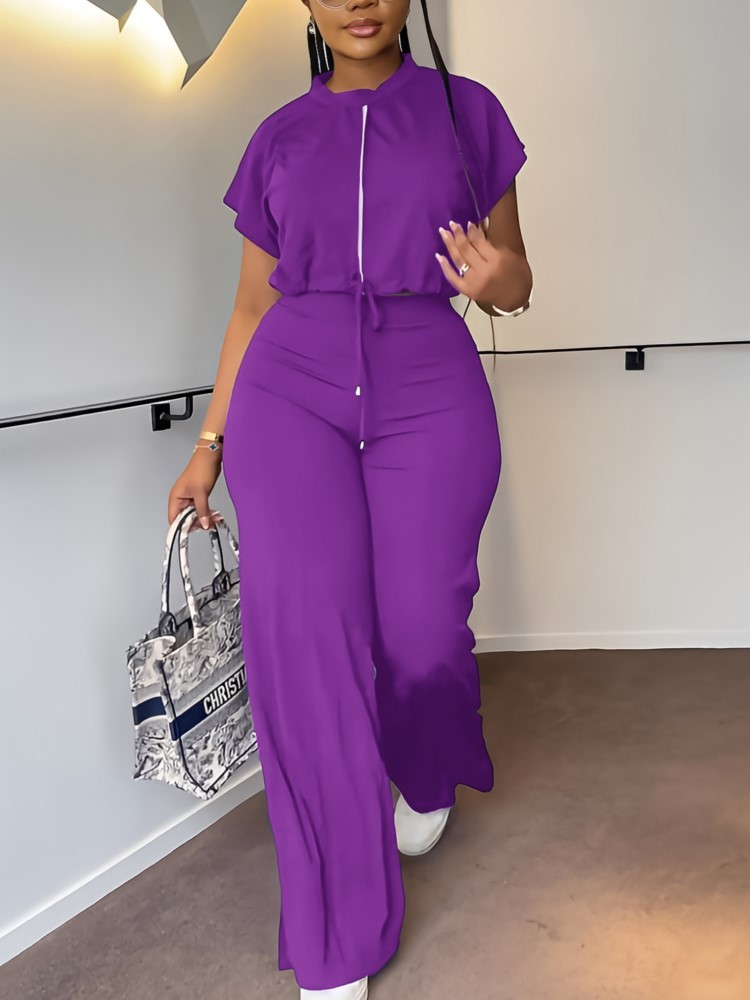 Vrouwen Casual Ronde Hals Trek - Wide Leg Palazzo Pants recensie en prijs
