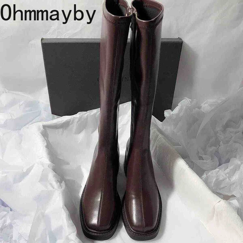 Vintage Dikke Hak Vrouwen Knie - Women'S Fashion Knee High Boots recensie en prijs