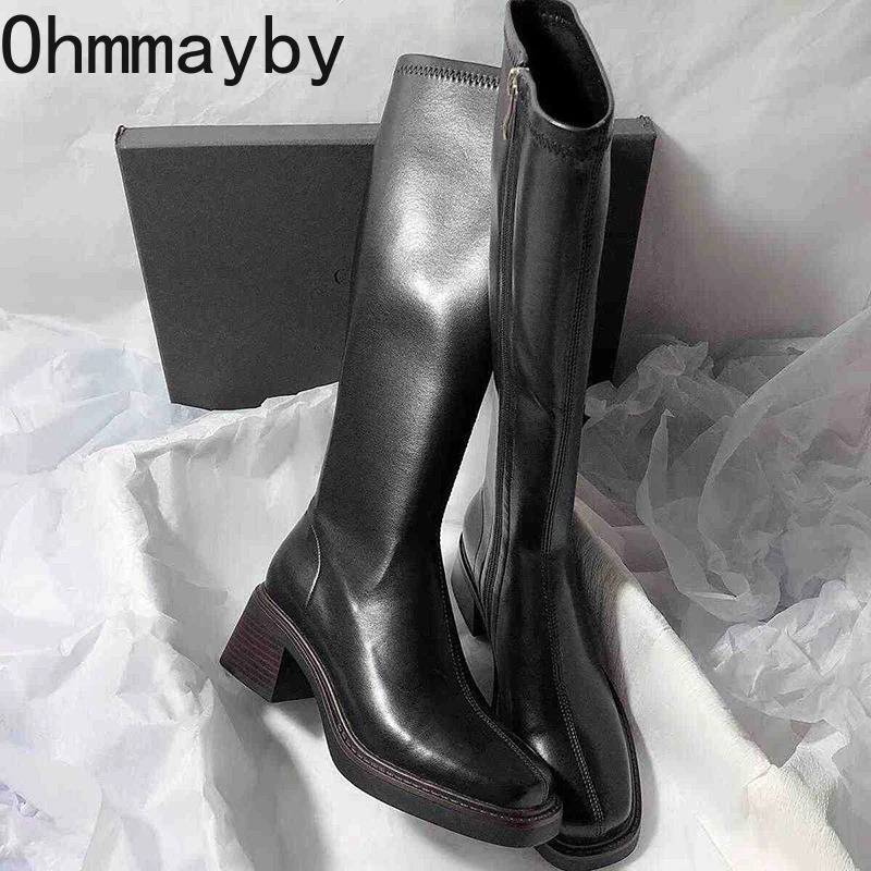 Vintage Dikke Hak Vrouwen Knie - Women'S Fashion Knee High Boots recensie en prijs