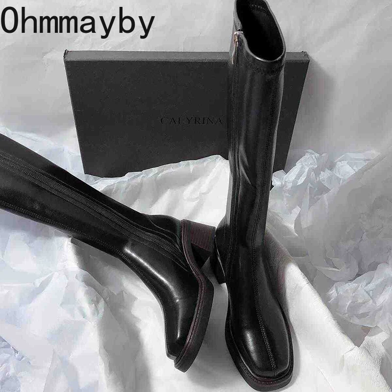 Vintage Dikke Hak Vrouwen Knie - Women'S Fashion Knee High Boots recensie en prijs