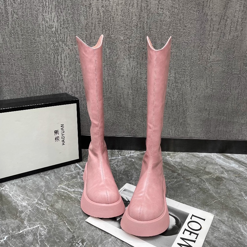 Nieuwe eenvoudige effen kleur  - Women'S Fashion Knee High Boots recensie en prijs