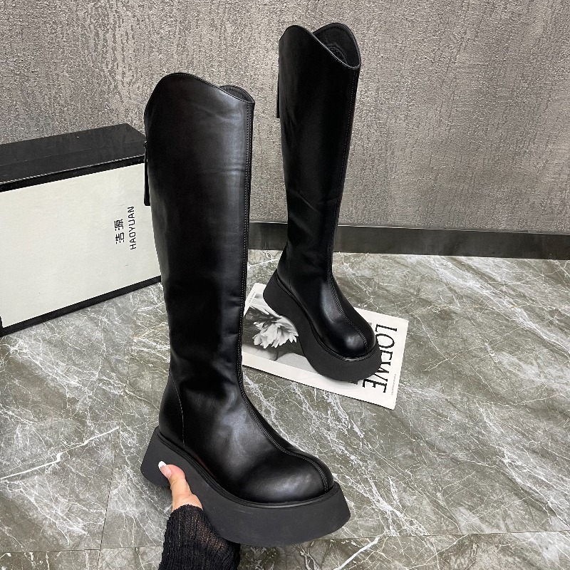 Nieuwe eenvoudige effen kleur  - Women'S Fashion Knee High Boots recensie en prijs
