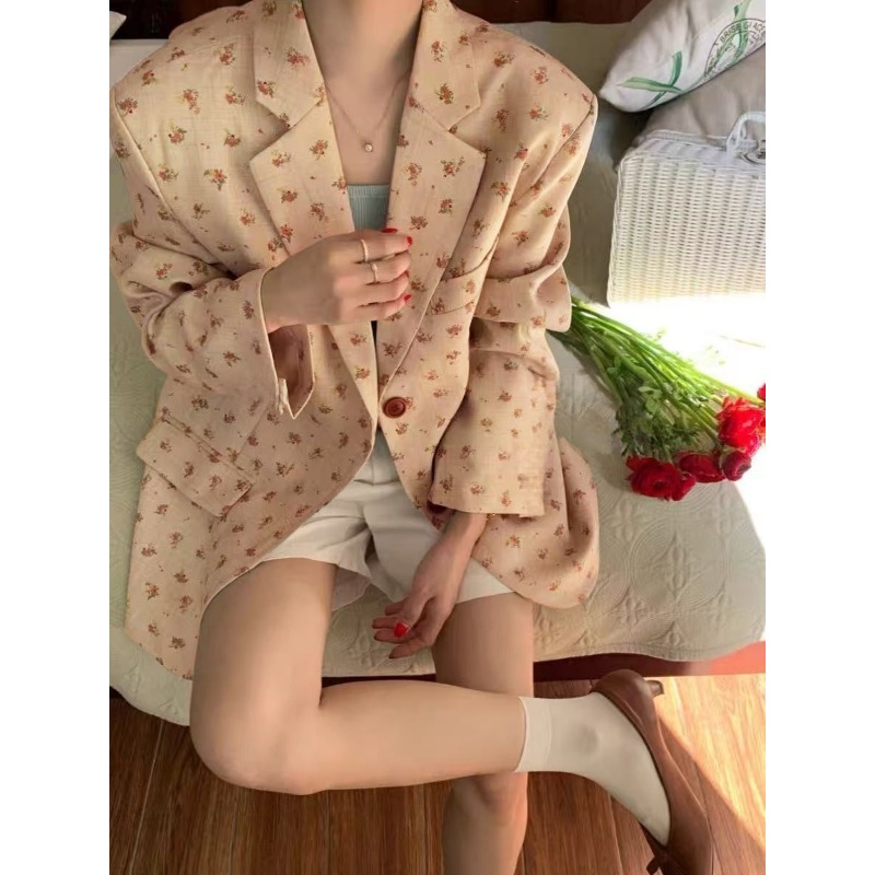 Damesblazer met bloemenprint,  - Blazer Women Oversized recensie en prijs