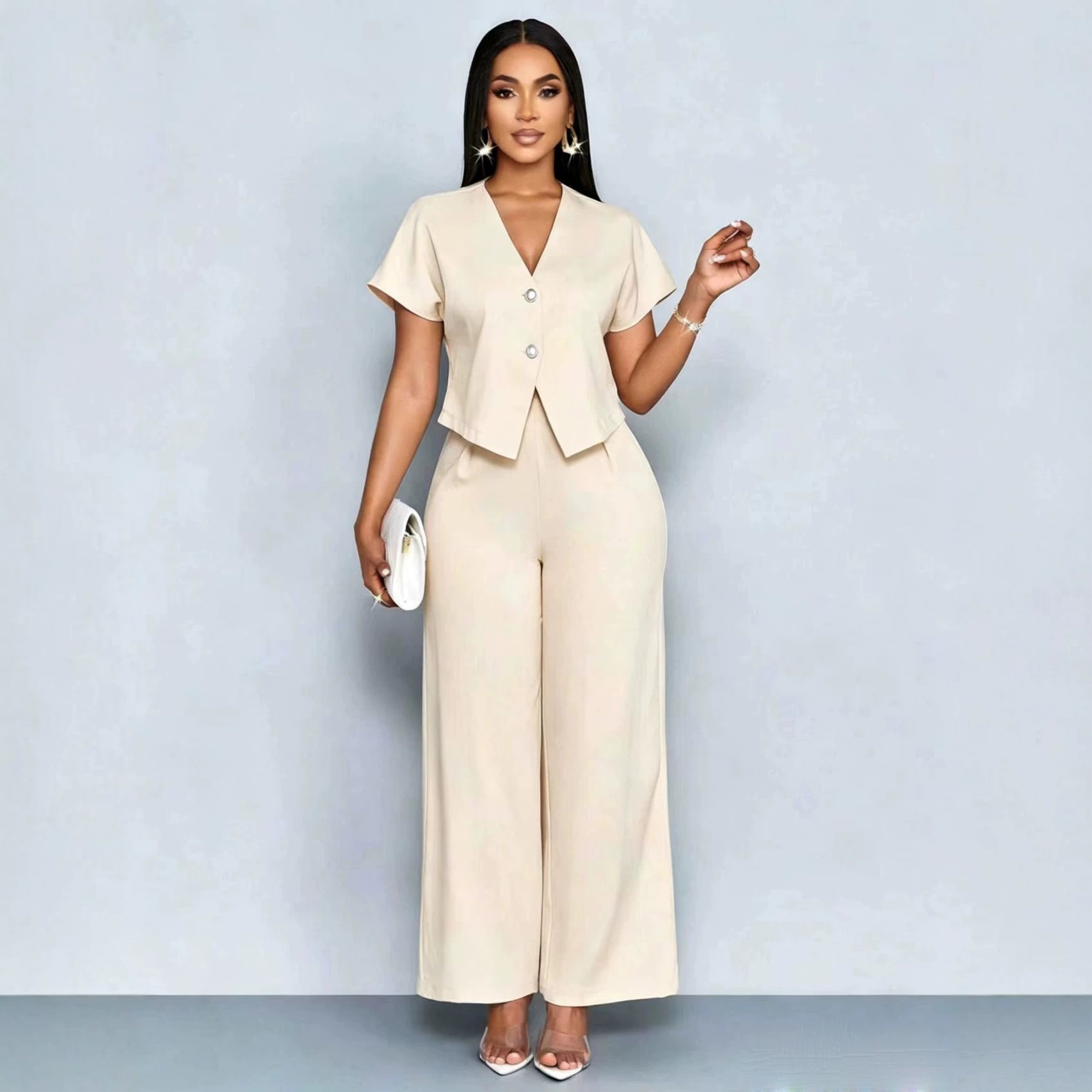 Zomerse elegante 2-delige pak  - Wide Leg Palazzo Pants recensie en prijs