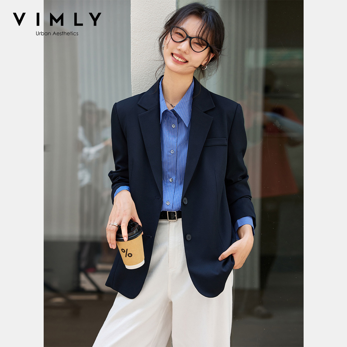 VIMLY Marineblauwe damesjassen - Blazer Women Oversized recensie en prijs
