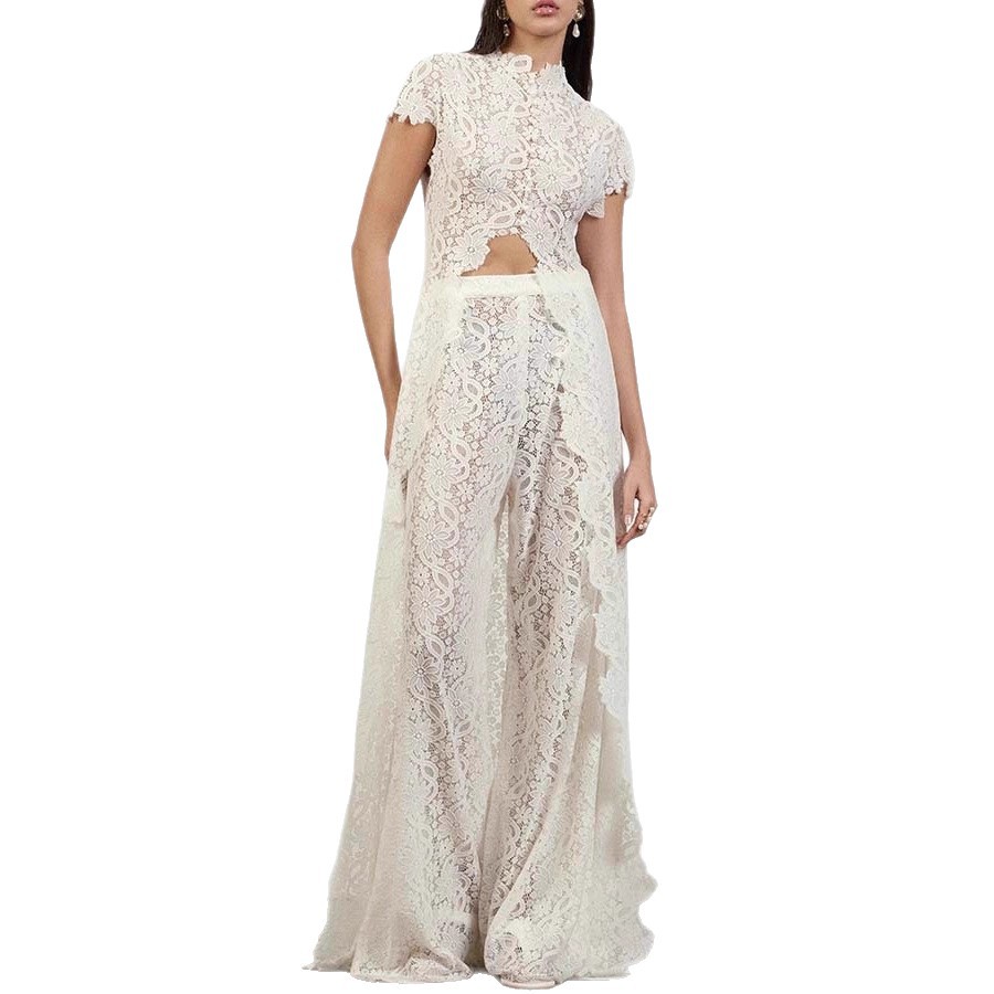 Dames kant 2-delige broekset,  - Wide Leg Palazzo Pants recensie en prijs