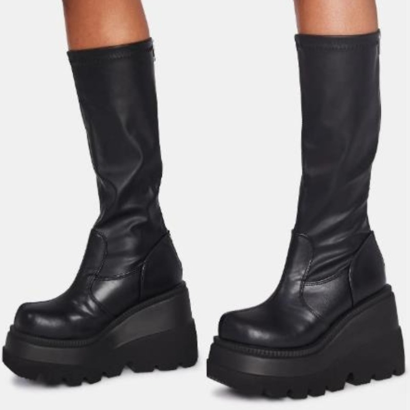 Damesplatformlaarzen Punk half - Women'S Fashion Knee High Boots recensie en prijs