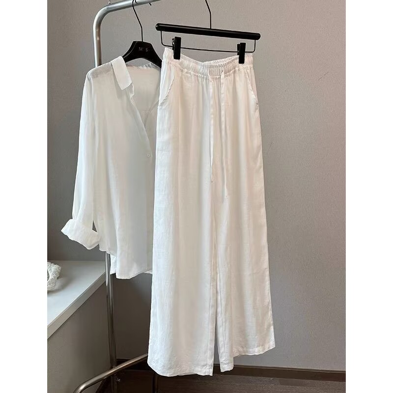 Koreaanse witte katoenen linne - Wide Leg Palazzo Pants recensie en prijs