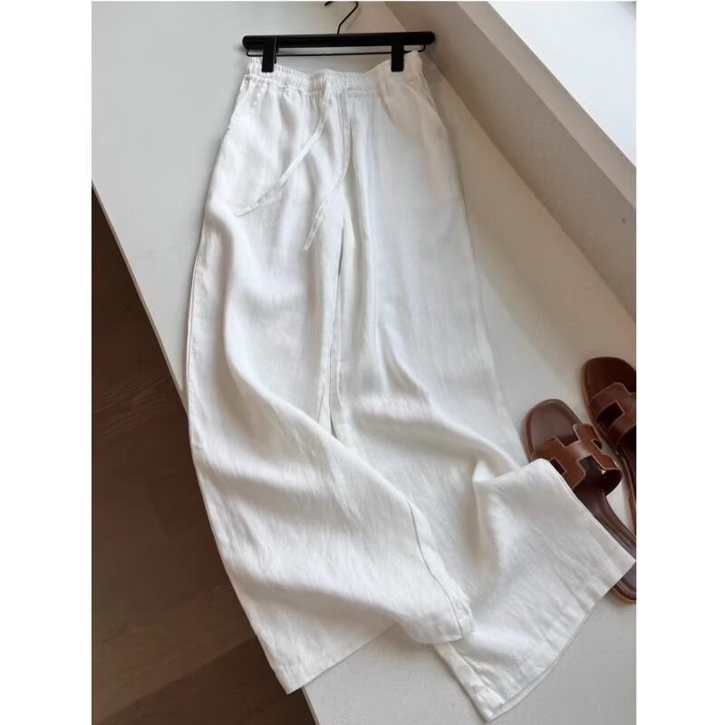 Koreaanse witte katoenen linne - Wide Leg Palazzo Pants recensie en prijs