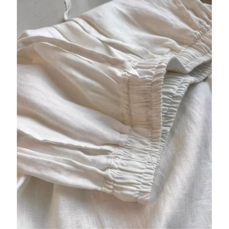 Koreaanse witte katoenen linne - Wide Leg Palazzo Pants recensie en prijs