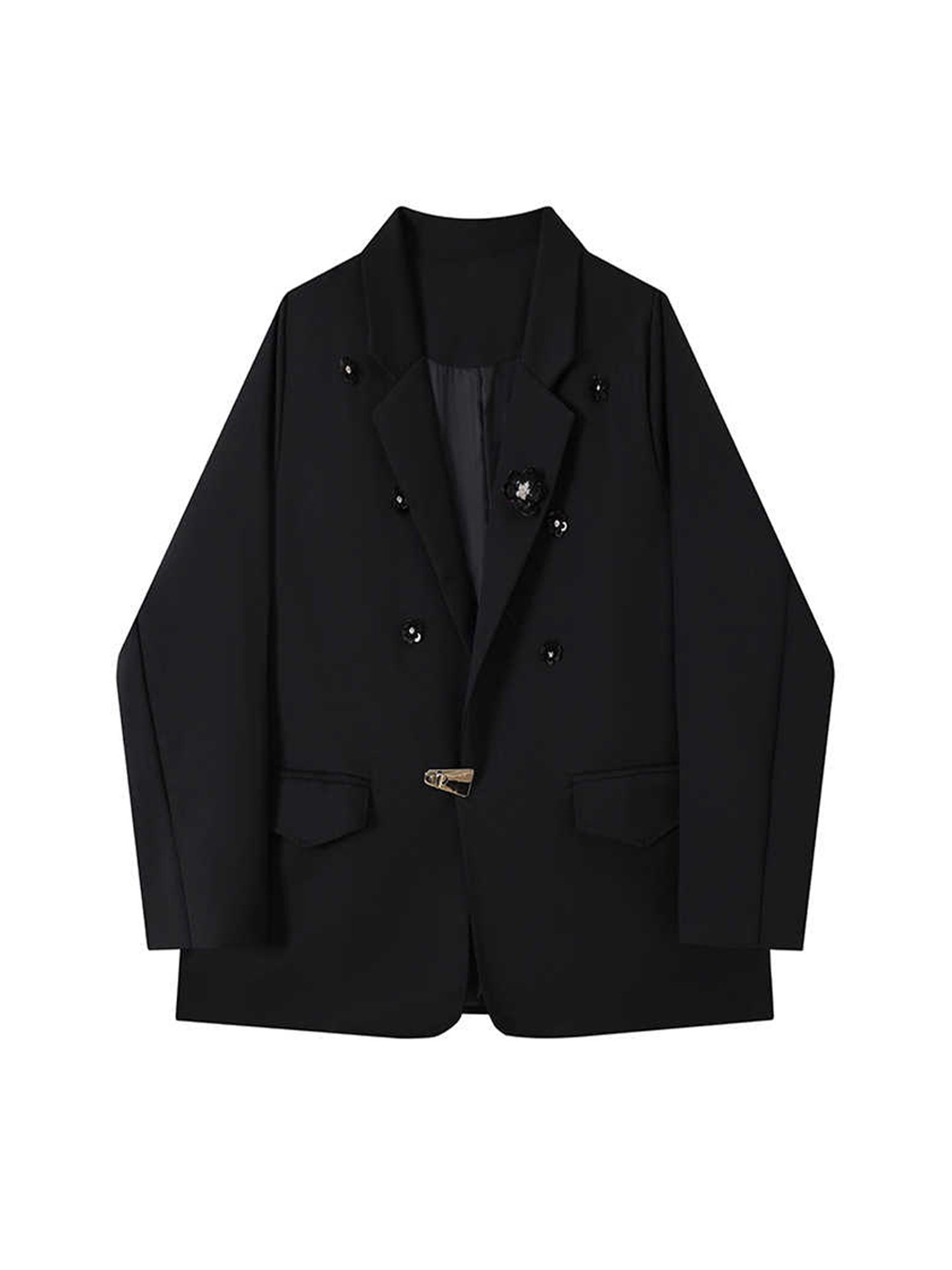 Vrouwen Zwart Gothic 3D Bloeme - Blazer Women Oversized recensie en prijs