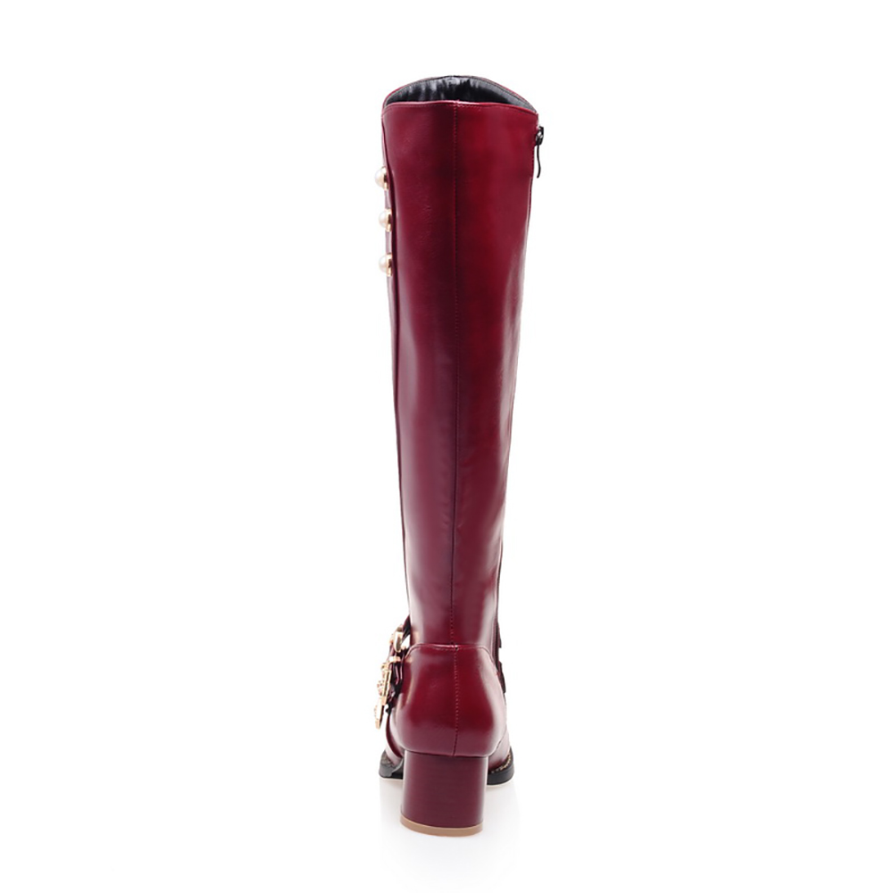 Gloednieuwe Mode Rood Zwart Vr - Women'S Fashion Knee High Boots recensie en prijs