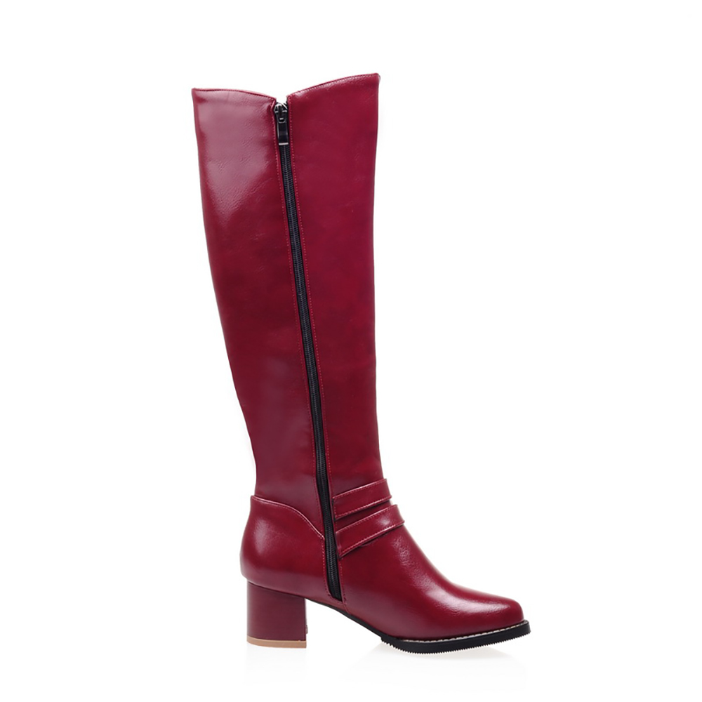 Gloednieuwe Mode Rood Zwart Vr - Women'S Fashion Knee High Boots recensie en prijs